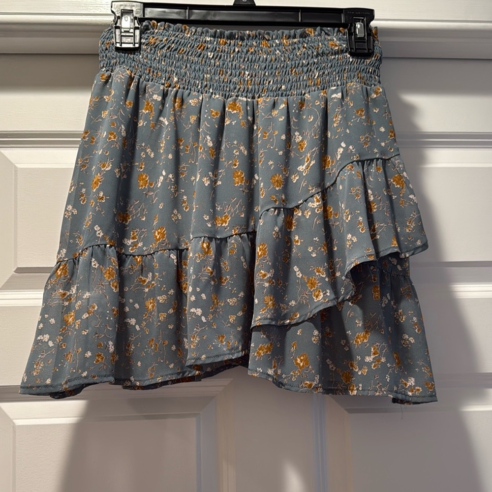 Floral Ruffle Skirt in Green